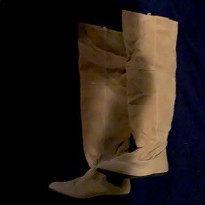 Suede tan tall boots size 7